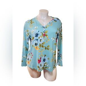 Floral Women's Blouse - Blue